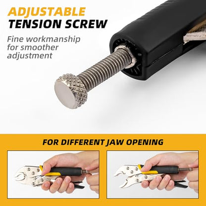 URASISTO 7-Inch Locking Pliers, Premium Alloy Steel Construction, Curved Jaw Locking Pliers with Wire Cutter, Quick Release, Fit for Clamping Twisting Welding