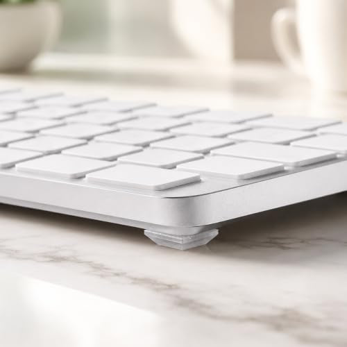 40 PCS Clear Silicone Rubber Feet Self Adhesive 0.5 Inch Square(White) - color: White