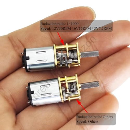 2Pcs DC 12V 3000RPM GA12 N20 Gear Motor for DIY 3-12V 7.5-4000RPM MicroHigh Speed Motor for DIY RC Toys (12-3000) - style: 12V 3000 RPM