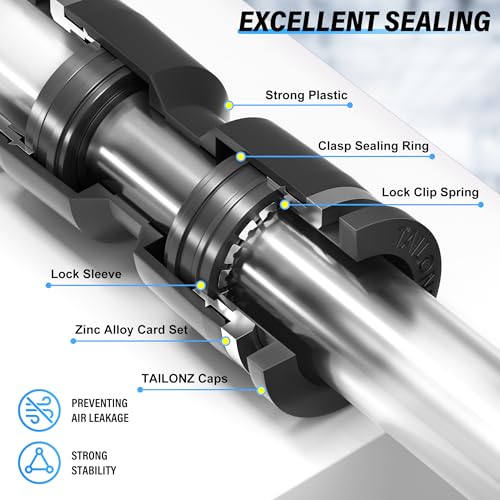 TAILONZ 1/4" Push to Connect Fitting Splitters+Elbows+Tees+Straight 80Pcs - color: Black, size: 1/4"OD/80PCS