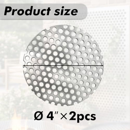 304 Perforated Stainless Steel Sheet, 0.2" Aperture (About 1/5",5mm), 19GAStainless Steel Mesh Panel, Flue Ventilation, Filtration, Speaker Grille (2pcs 4'' Round) - color: 2pcs 4'' Round