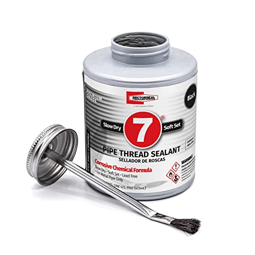 RectorSeal No.7 17432 Pipe Thread Sealant, Corrosive Chemicals, Soft Setting, Slow Drying, 1 Pint