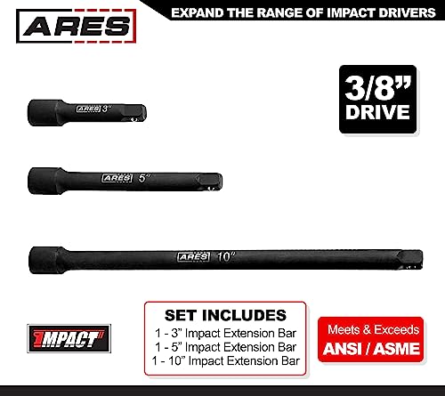 ARES 70032 3/8-Inch Drive Impact Extension Bar Set