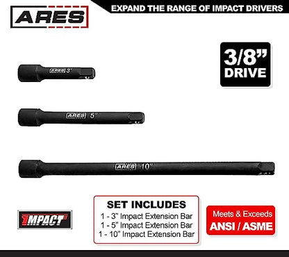 ARES 70032 3/8-Inch Drive Impact Extension Bar Set