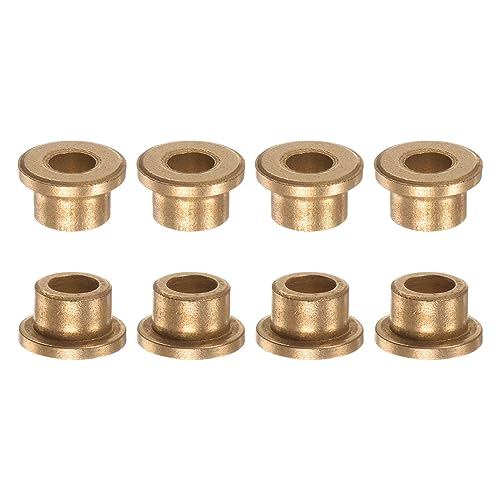 HARFINGTON 8pcs Flange Bearing Sleeve 6mm Bore 10mm OD 8mm Length 2mm Flange Thickness Bronze Bushing Self Lubricating Bushings Sleeve for Industrial Equipment - size: 6mm x 10mm x 8mm