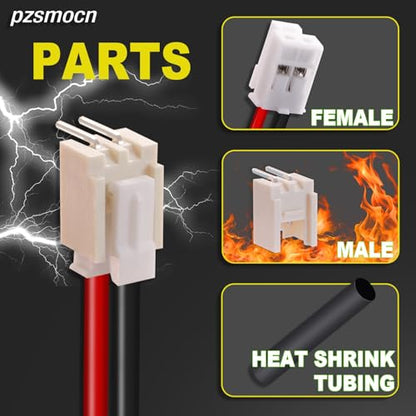 20Sets/80Pcs JST HY SMD 2.0mm 2Pin 22AWG Silicone Connector Kit - size: 2-Pin, style: JST-HY-SMT