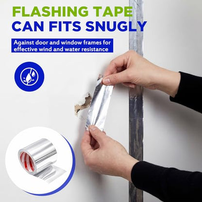 12" J Roller with Aluminum Foil Flashing Tape Kit 4"x 65 ft