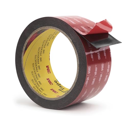 3M Heavy Duty Double Sided Tape 2''x15.4Ft 0.043in Thick 5952 Black - color: Black, size: Width 2"
