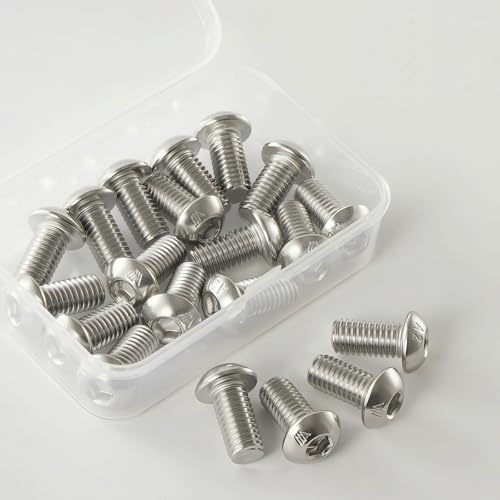 M10x1.5 Bolt, M10 x 25mm Button Head Socket Cap Bolts Screws,304 Stainless Steel(A2-70), Allen Hex Drive, Bright Finish, Fully Threaded, Quantity 10 - size: M10 x 25mm(10PCS)