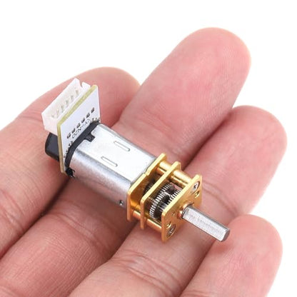 MECCANIXITY 2pcs 100RPM Micro Gear Motor with Encoder, N20 DC12V Gearbox High Torque Electric Reduction Motor for Robot Wheel RC Car - style: 100RPM