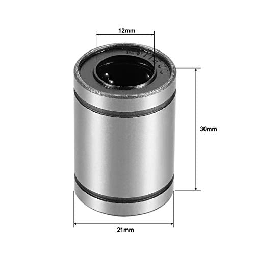 uxcell LM12UU Linear Ball Bearings 12mm Bore 21mm OD 30mm Long for CNC Machine 3D Printer 4pcs - size: 12mm