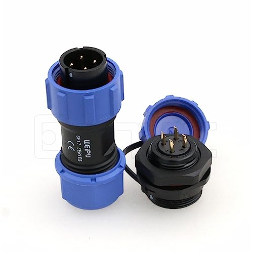 Weipu SP17 4 Pin Connector Waterproof IP68 Male Plug Female Socket Circular 6-10mm Cable Industrial Solar Electrical Connector - size: 4Pin 5A