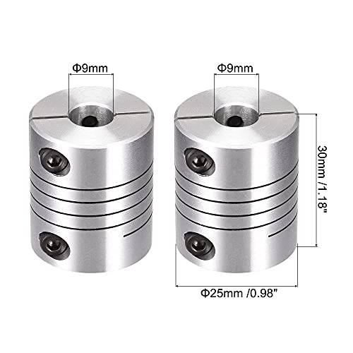 uxcell Motor Shaft 9mm to 9mm Helical Beam Coupler Coupling 25mm Dia 30mm Length - size: 9mm to 9mm