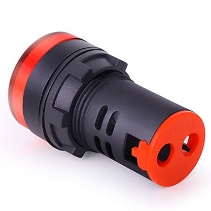 GASHER 12V/24V/110V 20mA Energy Saving Indicator Light Mounting Hole Size 22mm (7/8 Inch) Red Green Yellow (24V) 6 Pcs - style: 24V