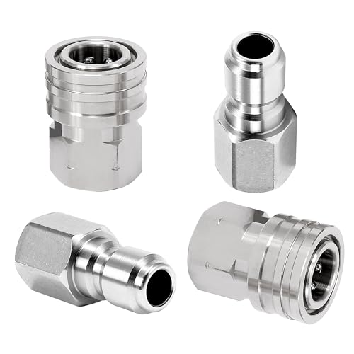 M MINGLE Pressure Washer Adapter, 2 Sets 3/8 Inch NPT Quick Connect Fitting - size: 1.6 inch