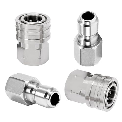 M MINGLE Pressure Washer Adapter, 2 Sets 3/8 Inch NPT Quick Connect Fitting - size: 1.6 inch