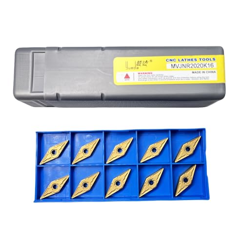 3/4" Indexable Lathe Turning Tool Holder MVJNR2020K16 Steel Carbide Turning Tool Holder for Turning Grooving Threading with 10Pcs VNMG331/VNMG160404 Carbide Inserts