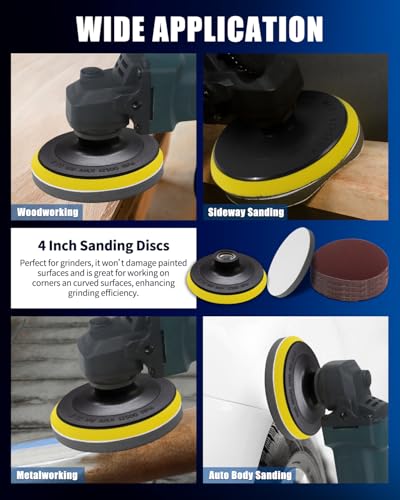 123PCS 4 Inch Angle Grinder Sanding Disc Attachments, 40-2000 Grit