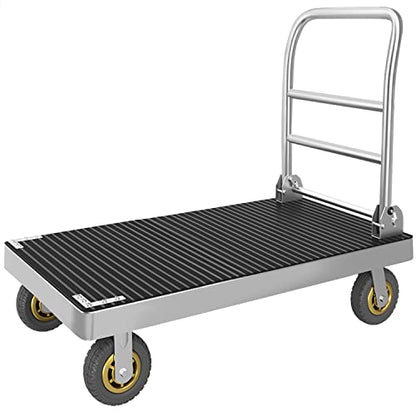 2200LBS Foldable Platform Truck Cart, 41.3x24.8 Flatbed Dolly w/ 6" Wheels - color: 2200lbs