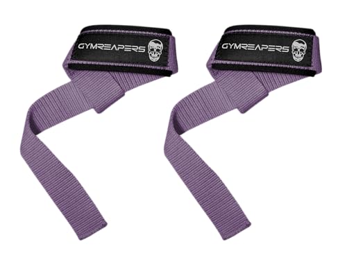 Gymreapers Lifting Wrist Straps for Weightlifting, Bodybuilding, Powerlifting, Strength Training, & Deadlifts - Padded Neoprene with 18" Cotton - color: Lilac