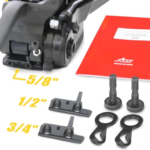 Packaging Metal Steel Strapping Banding Tool Machine for Steel Strap Integrates Functions of Tensioner Crimper and Cutter Sealless Combination (A333-5/8") - style: A333-5/8"