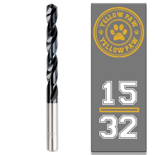 15/32 Inch Drill Bit for Metal - Industrial Grade M35 Cobalt Titanium Aluminum Nitrite - 15/32" Diameter & Total Length of 5-1/2" & Working Length of 3-3/4" Easily Drill Into Metal, Steel, & Aluminum - size: 15/32"