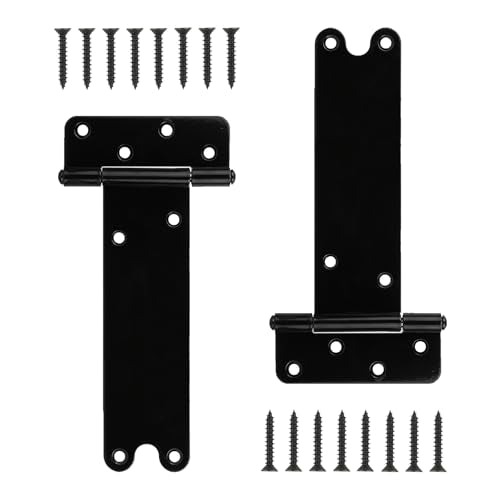 2 Pack 8” Heavy Duty Gate Hinges,300 Lbs Capacity Black Door Hinges - size: 8 inches - 2 Pack