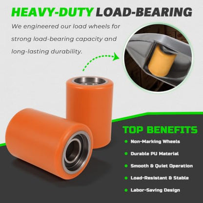 LEAPTREND Load Wheel Kit Compatible with Crown Model WP 3000 Electric Pallet Jack Lift Truck, Includes Axles & Bearings & Fasteners