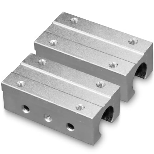 2pcs SBR20 LUU Aluminum Block 20mm Linear Motion Ball Bearing Slide Block Match for SBR20 LUU 20mm Linear Guide Rail - size: SBR20LUU-2PSC