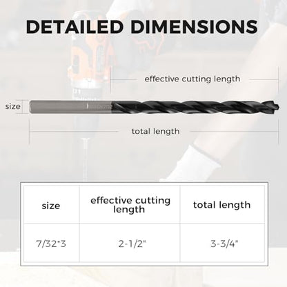 3Pcs 7/32" M35 Cobalt Pro Drill Bit Set, TiAlN with Bullet Point Tip - size: 7/32"(3 Piece)