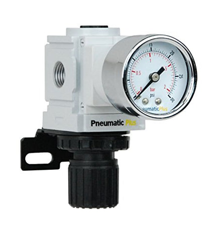 PneumaticPlus PPR2-N02BG-2 Low Pressure Air Regulator, 0-30 PSI, 1/4" NPT - size: 1/4" NPT (3-30 PSI)