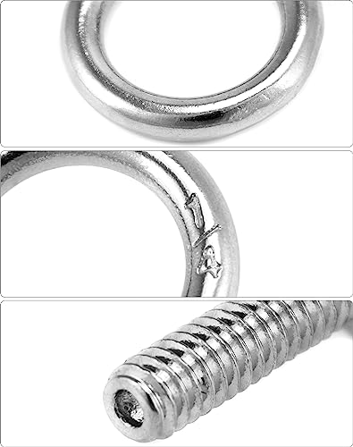 QWORK Eye Bolt, 50 Pack 1/4"-20 x 1 Marine Grade Stainless Steel Lifting Ring Threaded Eyebolt Machinery Shoulder Eyebolts - color: 50 Pack, size: 1/4" - 20 x 1"