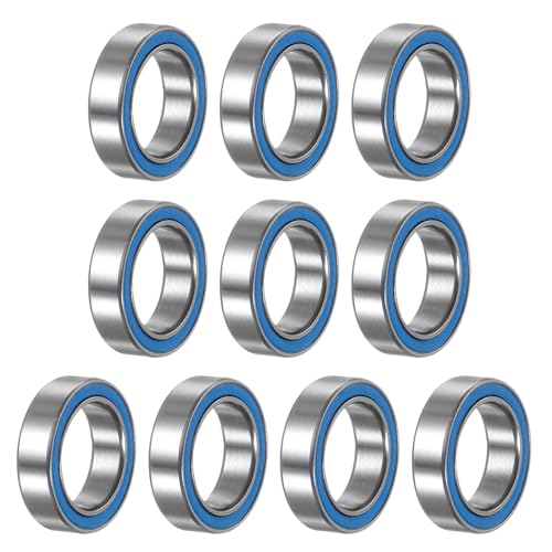uxcell 10pcs 6700-2RS Miniature Deep Groove Ball Bearings 10x15x4mm Blue Rubber Sealed Bearings for TRX4 1/10 RC Cars Trucks, 3D Printer, P6 (ABEC 3) - color: Blue, size: 10x15x4mm