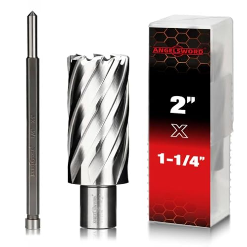 ANGELSWORD M2 HSS Annular Cutter,Diameter 1-1/4" x Depth 2",Mag Drill Bit - size: N. 1-1/4" Diameter, style: HSS 2" Cut Depth