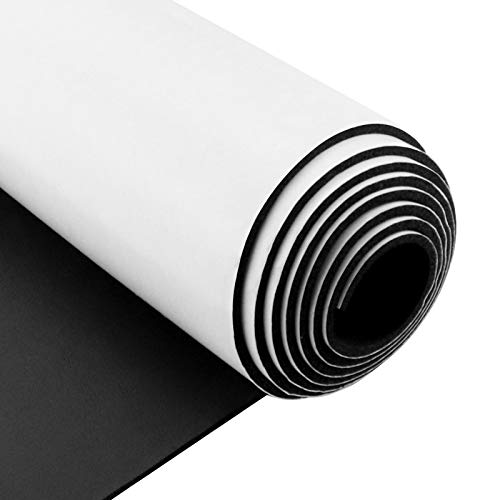 Storystore Sponge Neoprene Foam Sheet with Adhesive 1/8''T x 12''W x 59''L - color: Black (With Adhesive), size: 12 in x 59 in x 1/8 in