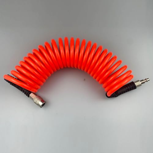 Darnassus PU Recoil Air Hose Compressor Tube with 1/4" Swivel Fittings - color: Red, size: 20 FT