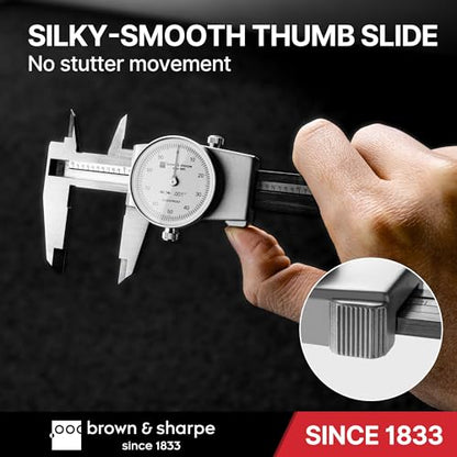 Brown & Sharpe 8-Inch Dial Caliper–Precision Stainless Steel Measuring Tool - size: 8 Inch