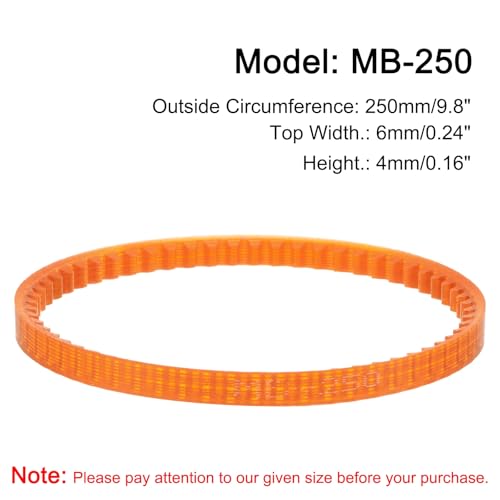 uxcell 4pcs MB Series Standard Sewing Machine Belts MB-250 Motor Drive V Belt, 250mm / 9.8" Outside Circumference - size: MB-250
