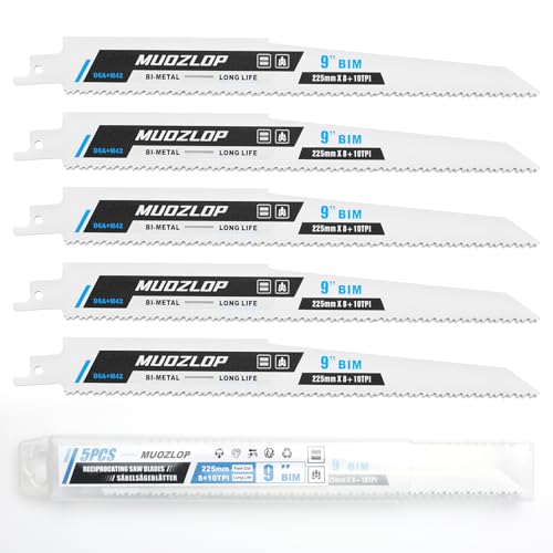 5Pack 9inch 8+10TPI Metal Reciprocating Saw Blades Set - size: 8+10TPI/9 inch