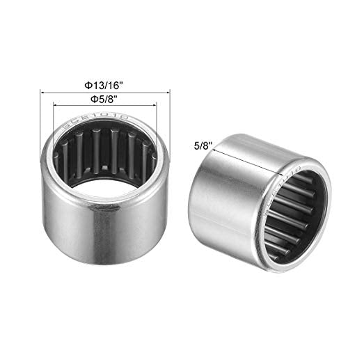 uxcell SCE1010 Needle Roller Bearings 5/8-inch Bore 13/16-inch OD 5/8-inch Width Chrome Steel Open End 5pcs - size: 5/8x13/16x5/8"
