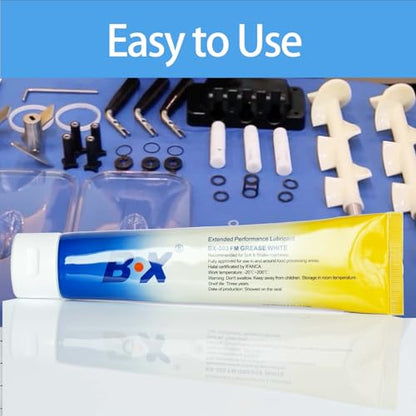 BX-303 FM Multi-Purpose Food Grade White Lubricating Grease (113g/4oz) - NSF & Halal Certified, High/Low Temperature, Anti-Noise for Ice Cream Machines, Stand Mixer Bearings & Gears (-20°C to 200°C)