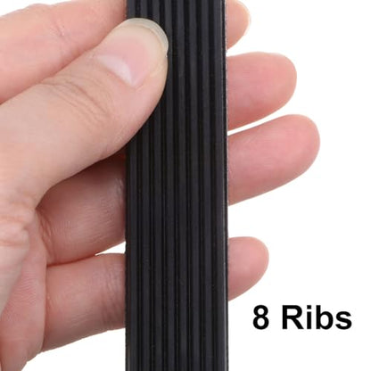 uxcell 650J8 PJ V-Ribbed Belt 8 Ribs 65" Length x 0.74" Width x 0.14" Thick, EPDM Poly V Belt, Industrial Transmission Serpentine Belt - size: 650J8