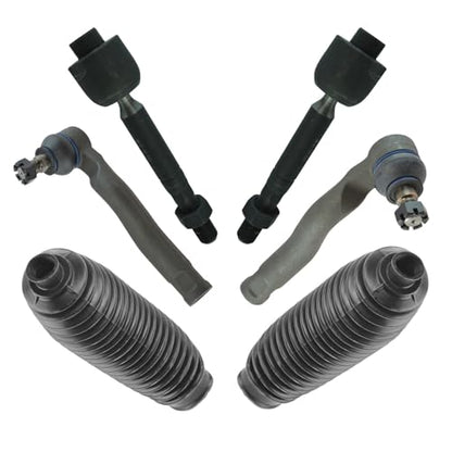 TRQ Front Driver & Passenger Side Inner & Outer Steering Kit Steering Rack - style: PSA60590