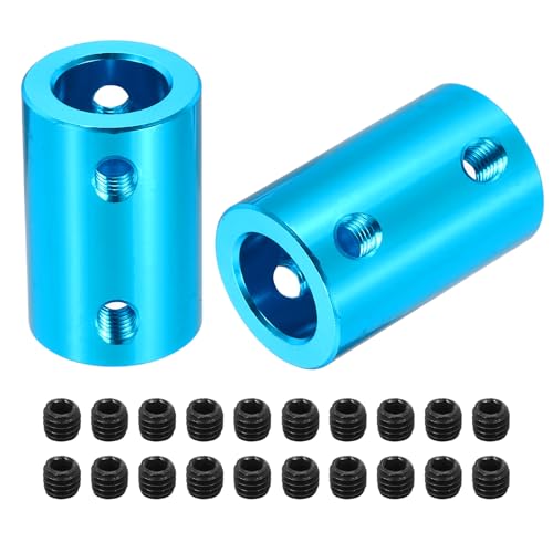 MECCANIXITY Rigid Screw Coupling 10mm to 10mm Shaft Coupler Connector L25mm x D16mm Aluminum Alloy Joint Connector Set for 3D Printers DIY Encoder with 20 Screws, Blue, 5Pack - color: Blue, size: 10mm to 10mm