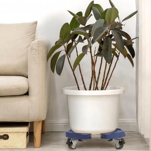 W B D WEIBIDA Plant Stand with Wheels, 440lbs Heavy Duty, Adjustable 15-21" - color: Blue