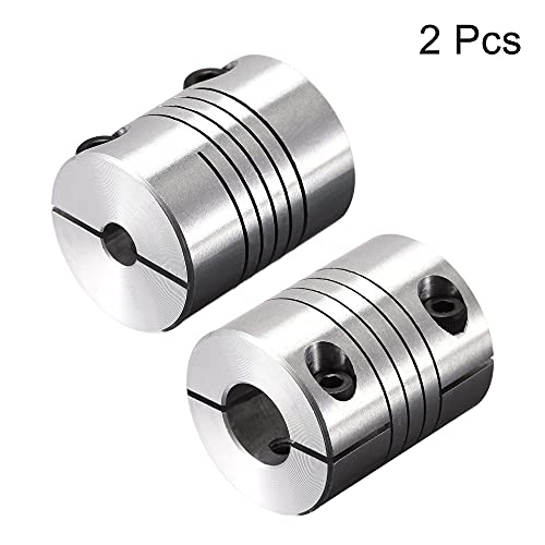 uxcell 2PCS Motor Shaft 5mm to 12mm Helical Beam Coupler Coupling 25mm Dia 30mm Length - size: 5mm to 12mm