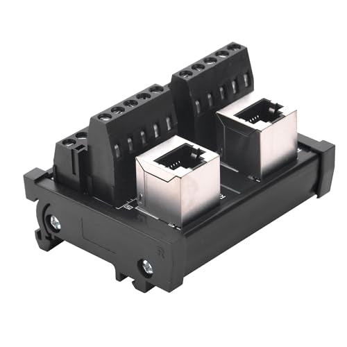 2Way RJ45 8P8C DIN Rail Mount Ethernet Connector Distribution - size: 2 way