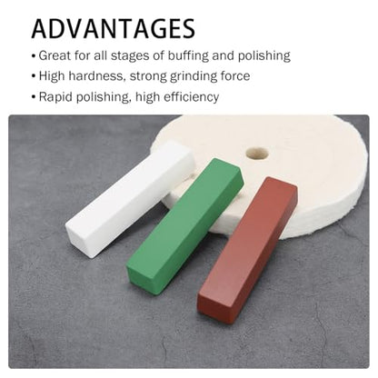 SCOTTCHEN Buffing Polishing Cutting Compounds 12 Oz. Kit - Green Fine/White Medium/Red Coarse - 3 Pack - size: 12 Oz. - Green Fine/White Medium/Red Coarse