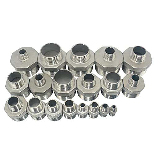 1-1/2" x 1" Male Threaded Reducing Nipple Fitting/Adapter,Stainless Steel SS304 NPT Pipe Hex Reducer - size: 1-1/2" x 1"