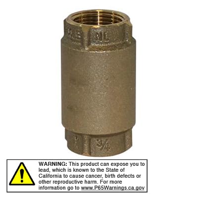 Merrill MFG CVNL75 3/4" No-Lead Brass Check Valve 700 Series, 0.75" (Pack of 2) - size: 3/4 inch (Pack of 2)